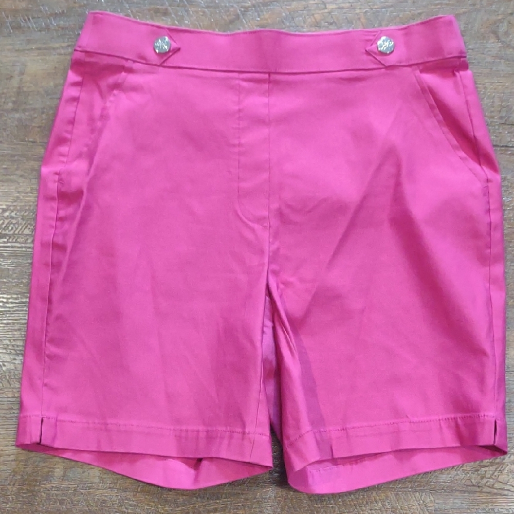 Rafaella Womens 8 Pink Bermuda Shorts Tailored Mid-Length